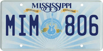 MS license plate MIM806
