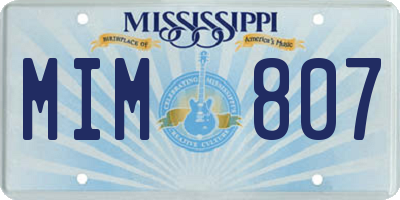 MS license plate MIM807