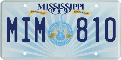 MS license plate MIM810