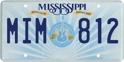 MS license plate MIM812