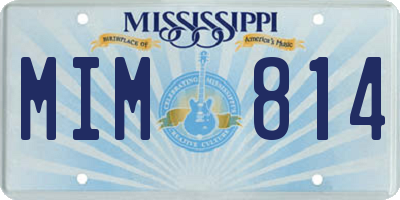 MS license plate MIM814