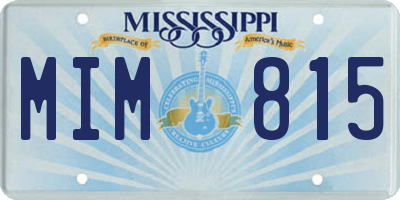 MS license plate MIM815