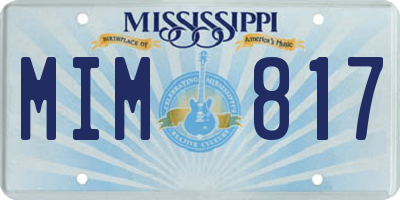 MS license plate MIM817