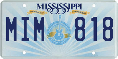 MS license plate MIM818
