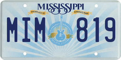 MS license plate MIM819