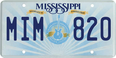 MS license plate MIM820