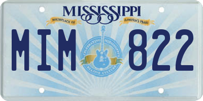 MS license plate MIM822