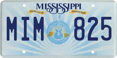 MS license plate MIM825