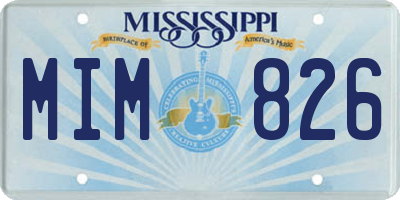 MS license plate MIM826