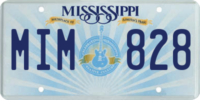 MS license plate MIM828