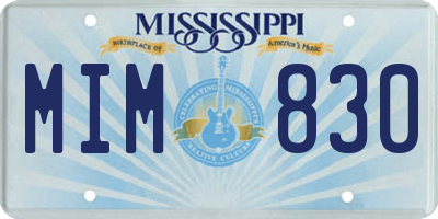 MS license plate MIM830