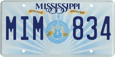 MS license plate MIM834