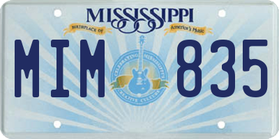 MS license plate MIM835