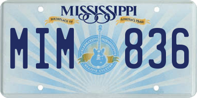 MS license plate MIM836