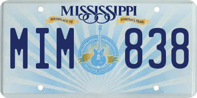 MS license plate MIM838