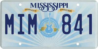 MS license plate MIM841