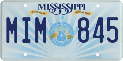 MS license plate MIM845