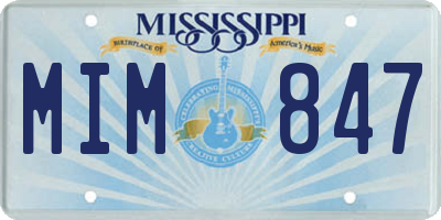 MS license plate MIM847