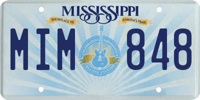 MS license plate MIM848