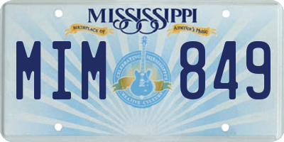 MS license plate MIM849