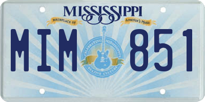 MS license plate MIM851