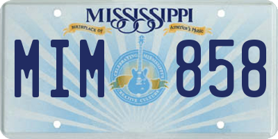 MS license plate MIM858