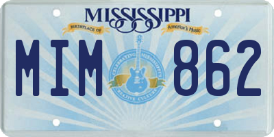 MS license plate MIM862
