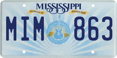 MS license plate MIM863
