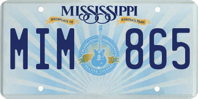 MS license plate MIM865