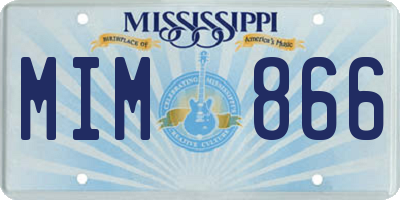 MS license plate MIM866