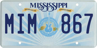 MS license plate MIM867