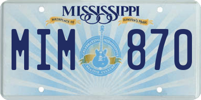 MS license plate MIM870