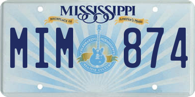 MS license plate MIM874