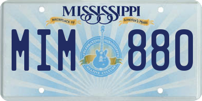 MS license plate MIM880
