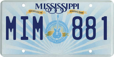 MS license plate MIM881