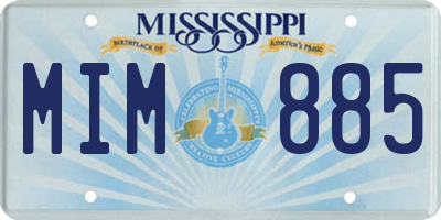 MS license plate MIM885