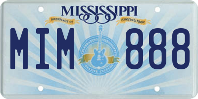 MS license plate MIM888