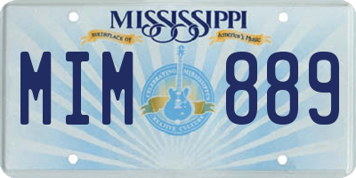 MS license plate MIM889