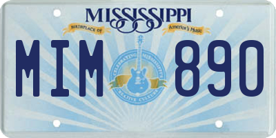 MS license plate MIM890