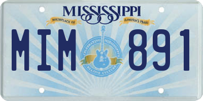 MS license plate MIM891