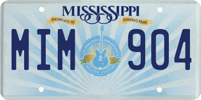 MS license plate MIM904