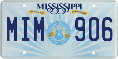 MS license plate MIM906