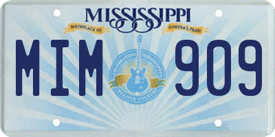 MS license plate MIM909