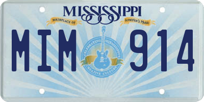 MS license plate MIM914