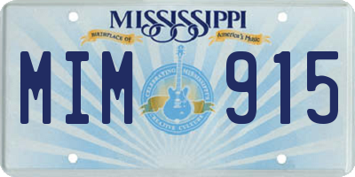 MS license plate MIM915
