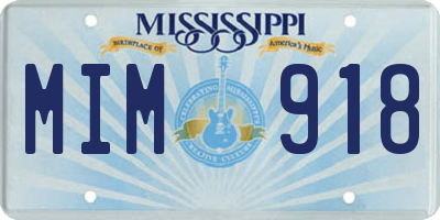 MS license plate MIM918