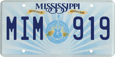 MS license plate MIM919