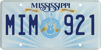 MS license plate MIM921