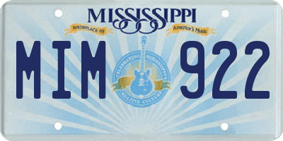 MS license plate MIM922