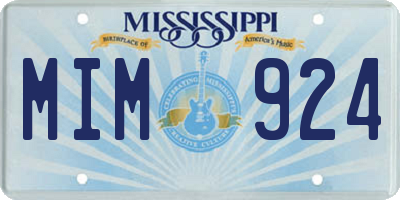 MS license plate MIM924